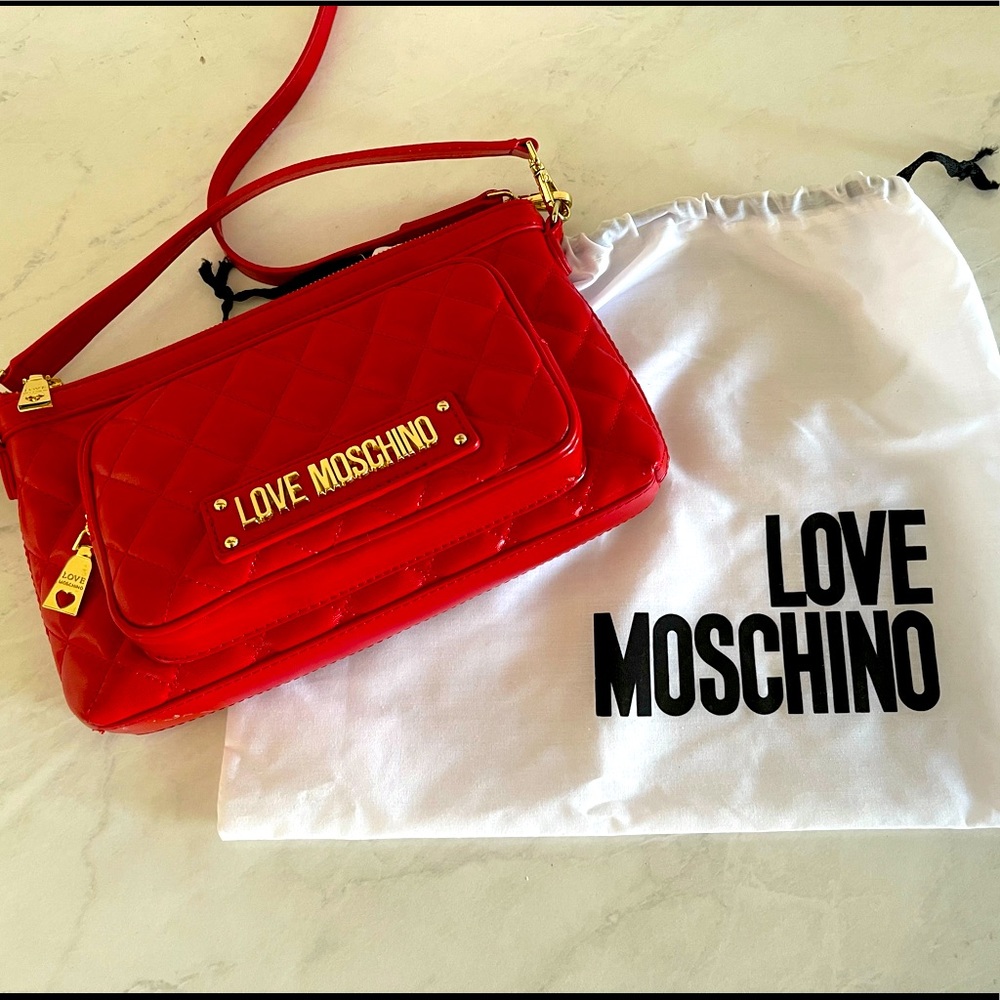 Love Moschino Quilted Red Crossbody Bag